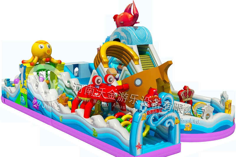 WJ047 Pirate Island Park Fun City Inflatable Castle Obstacle