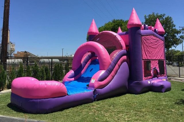 WJ154 My Little Pony Pink 5-1 Inflatable Wet Combo Bouncer Slide