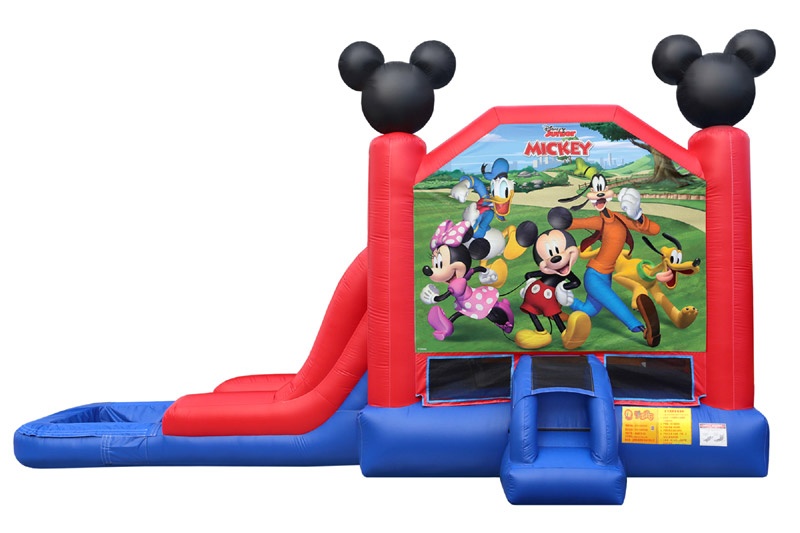WJ098 Mickey Mouse Inflatable Wet Combo Bouncer Slide Pool