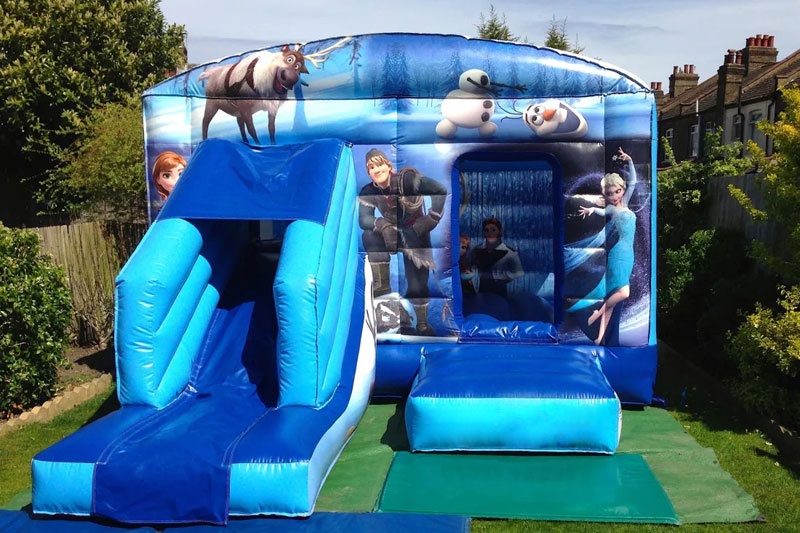 WB003 Frozen Inflatable Bounce House with Slide