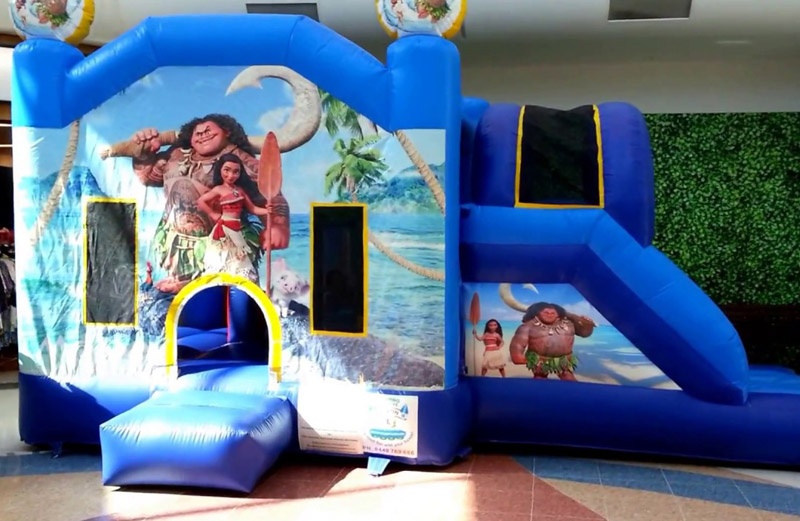 WB005 Awesome Moana Inflatable Combo Bounce Castle with Slide