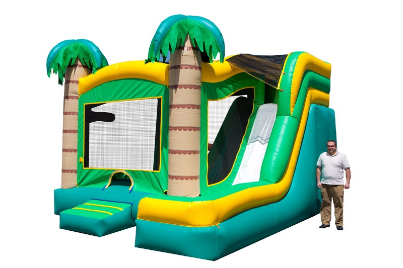 WJ116 Tropical Inflatable Combo Jumping Castle Bounce House with Slide