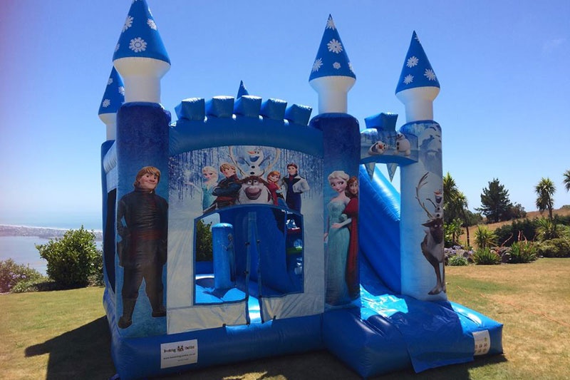 WB001 5 in 1 frozen bounce combo inflatable bouncy castle slide