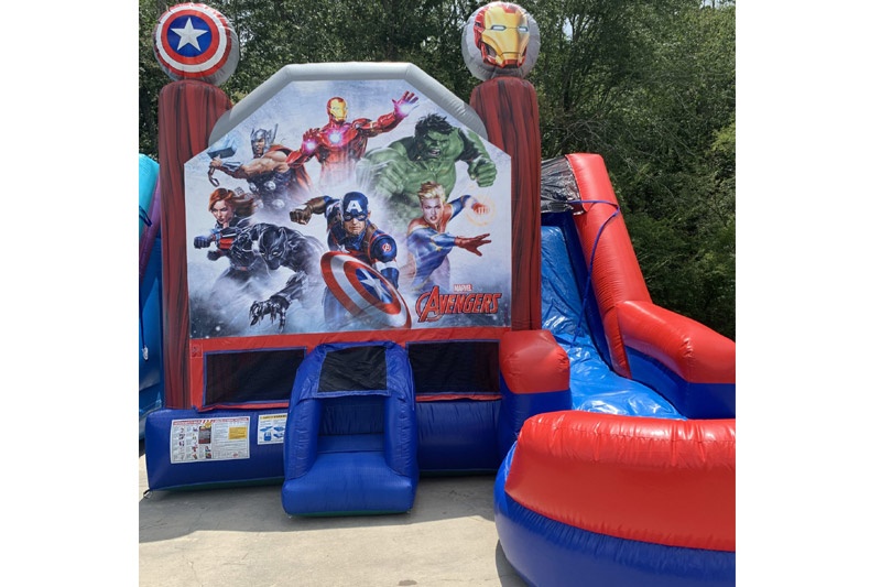 WJ090 Spiderman Inflatable Wet Combo Bouncer Slide Pool