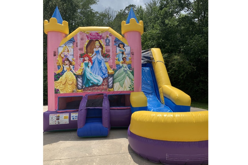 WJ102 Princess Inflatable Wet Combo Bouncer Slide Pool