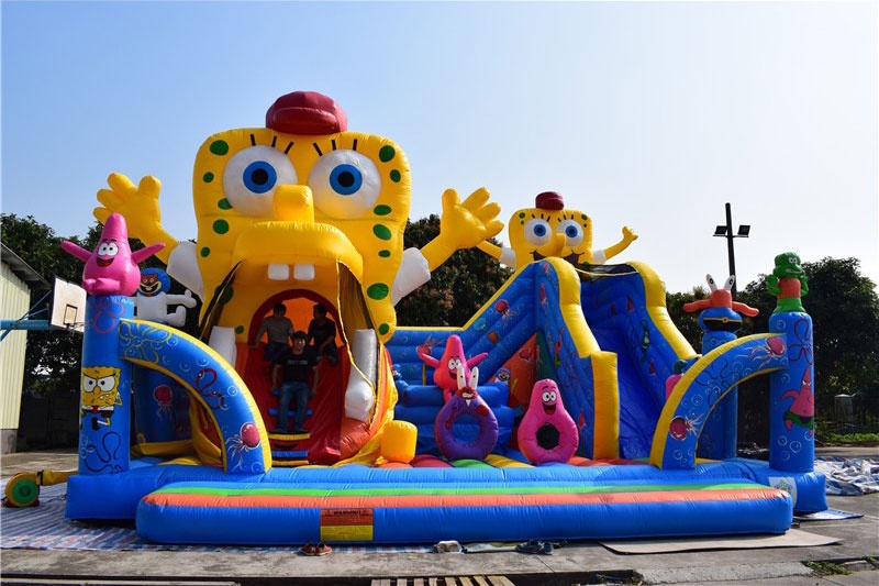 WJ068 Spongebob inflatables combo jumping castle bounce house