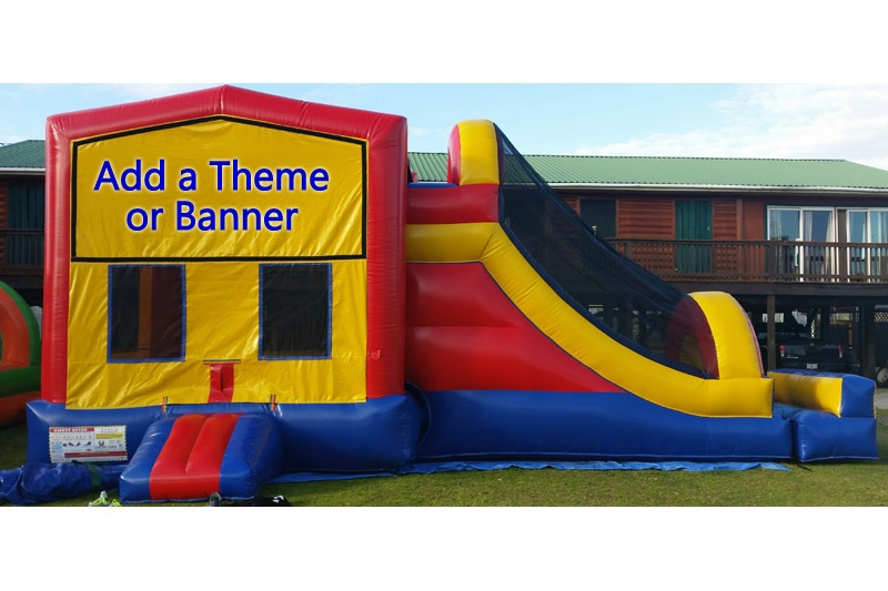 WJ071 Different Banner Theme Inflatable Combo Bounce Castle