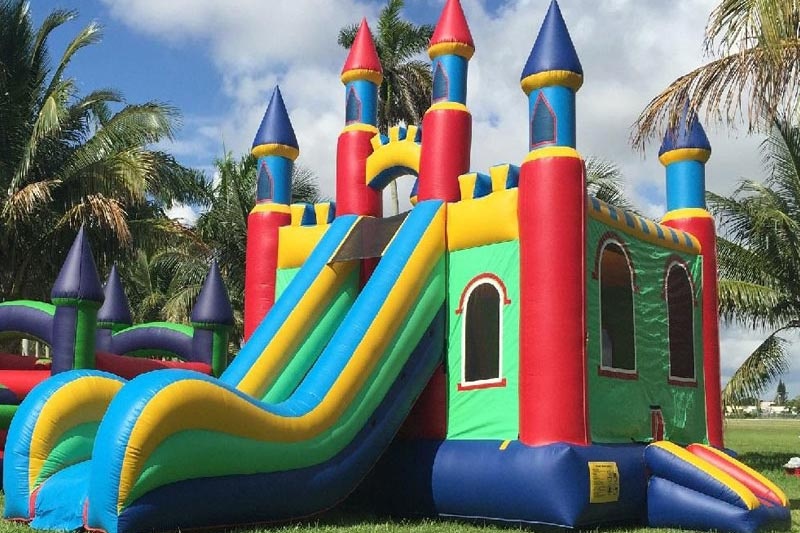 WJ065 Commercial adult inflatable bouncy castle jumping slide combo