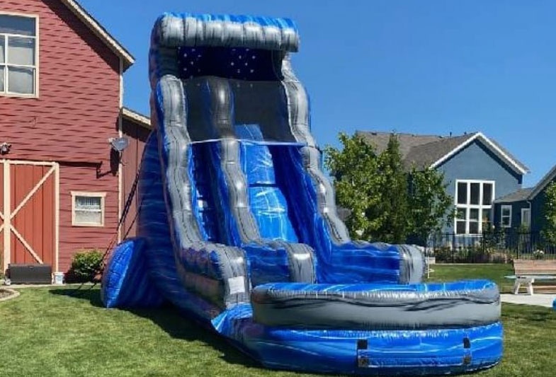 WS072 22Ft Purple Wave Inflatable Water Slide