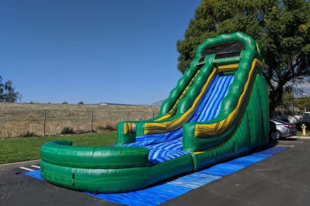 WS064 18Ft Jungle Green Inflatable Water Slide