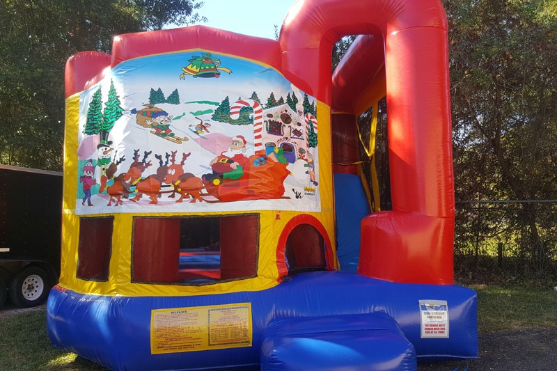 WB069 Merry Christmas 4 in 1 Inflatable Combo Bounce House Slide