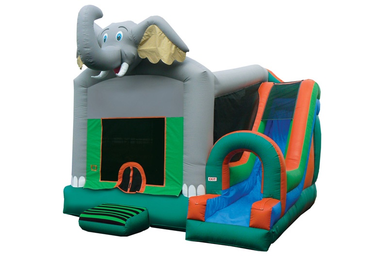 WB015 Elephant Inflatable Combo Bounce House Jumping Slide