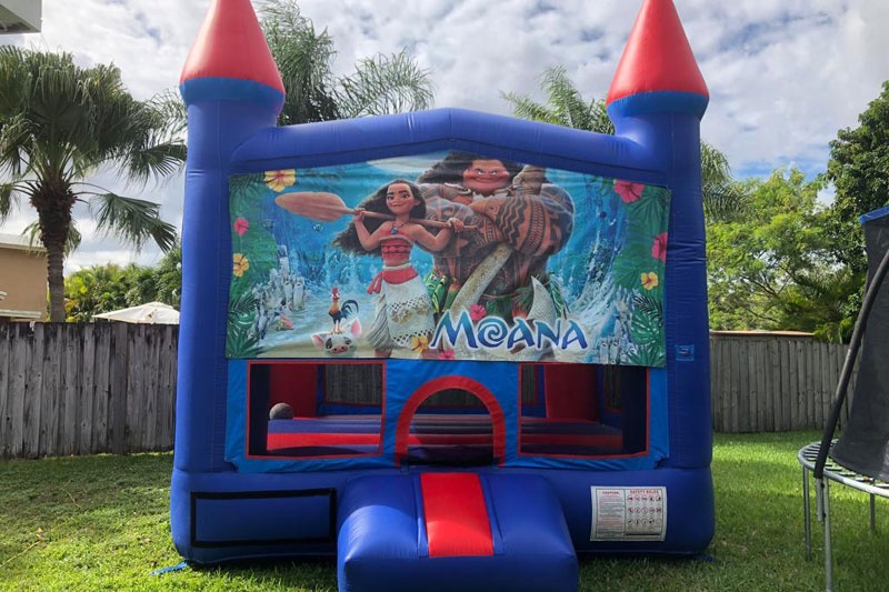 WB019 Moana Blue Inflatable Bounce House Jumping Castle