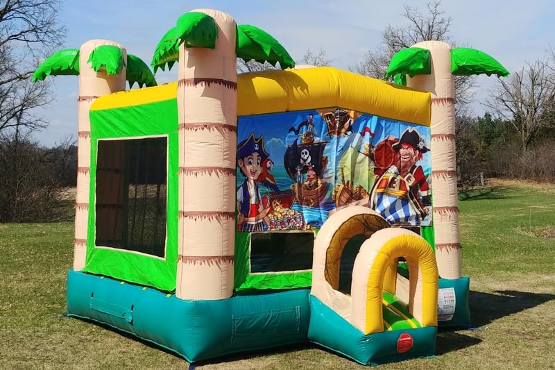 WB084 Beach Palm Tree Pirate Theme Inflatable Jumping Castle Bounce House