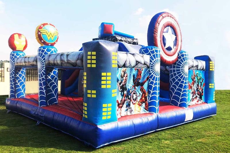WB039 Super Hero Avengers Park Fun City Inflatable Bounce Castle Slide