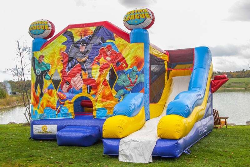 WB040 Justice League Inflatable Combo Bounce House Slide