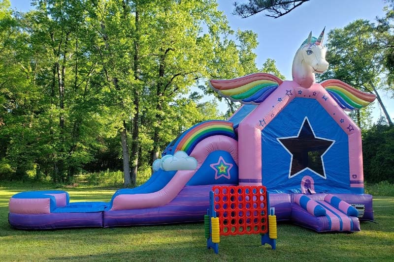 WB053 Unicorn Inflatable Wet Combo with Pool Bouncer Slide
