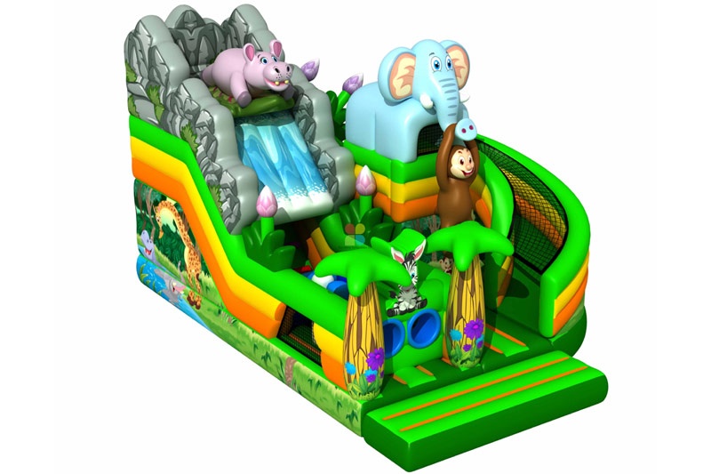 WB100 Jungle 3D Elephant Park Fun City Inflatable Bouncy Castle