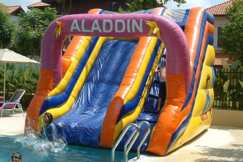 WS052 Aladdin Inflatable Pool Water Slide Backyard