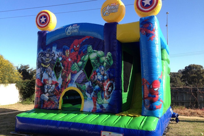 WB127 The Avengers Jumping Castle Inflatable Combo Slide