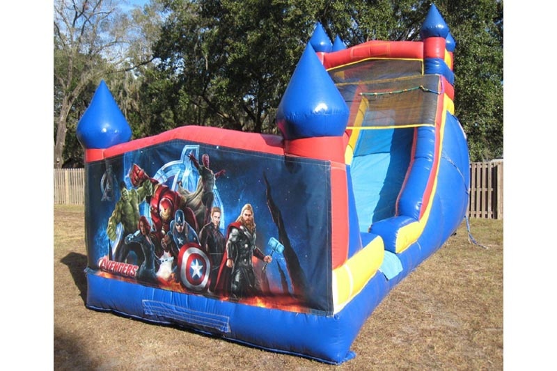 WS091 18FT Avengers Theme Inflatable Water Wet Dry Slide