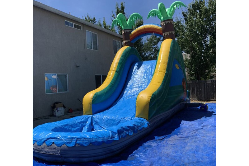 WS093 18FT Adult Lion Inflatable Water Slide with Pool
