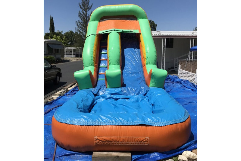 WS094 15FT Cushion Inflatable Water Slide with Pool