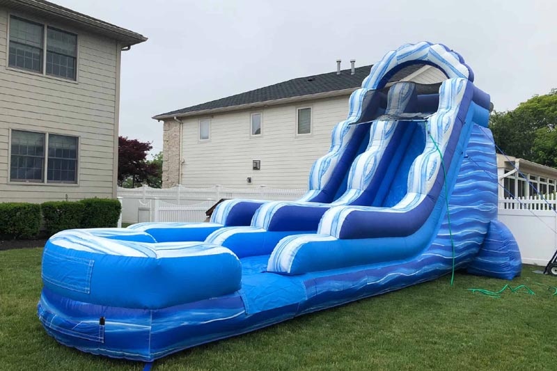 WS109 18ft Arctic Rush Blue Inflatable Water Slide
