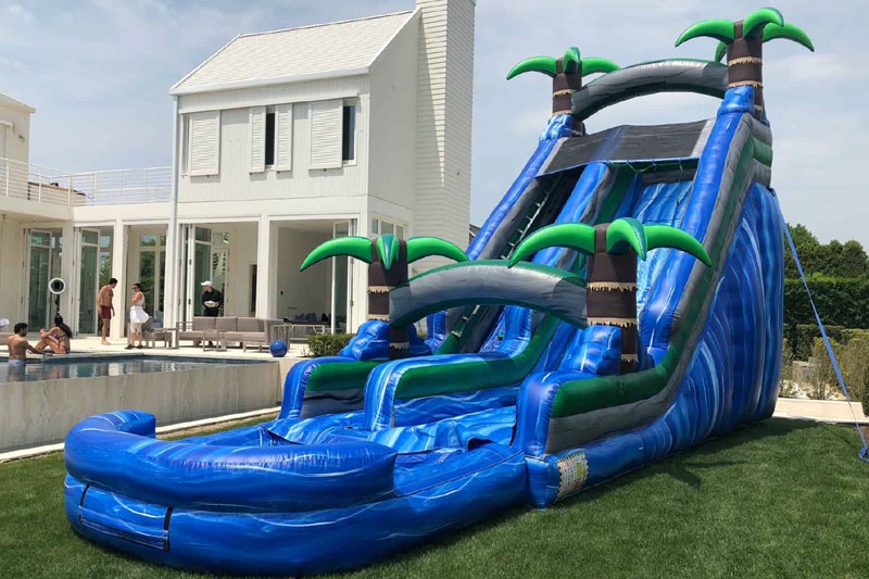 WS103 24ft Single Lane Tropical Inflatable Water Slide