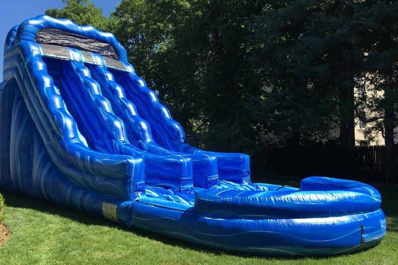 WS110 22ft Blue Crush Dual Wave Inflatable Water Slide with Pool