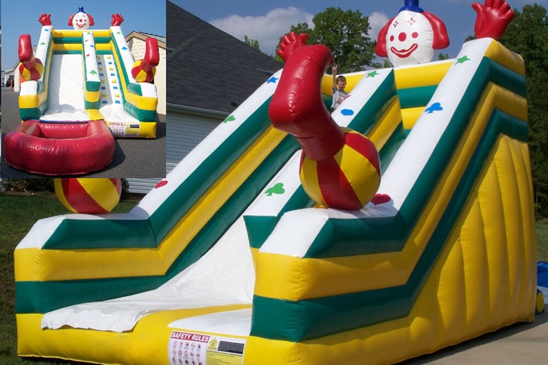 DS013 17ft Clown Face Large Inflatable Dry Slide