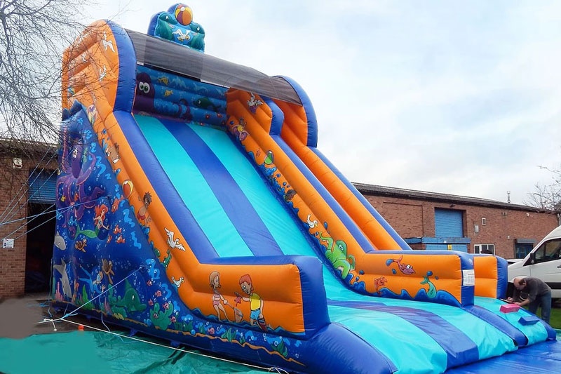 DS040 16FT Platform Inflatable Dry Slide for the Beach
