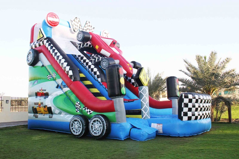 DS067 24.5FT Race Car Slide Inflatable Dry Slide