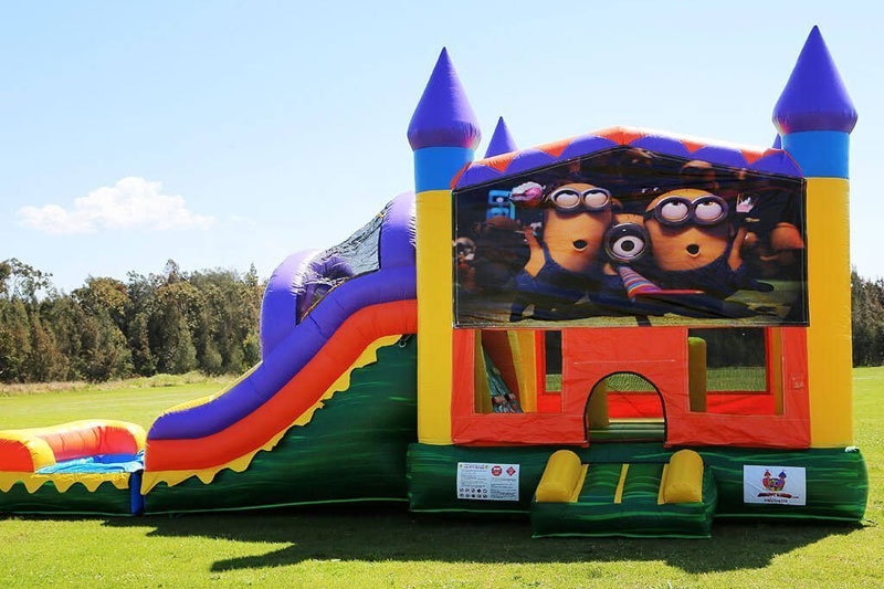 WB139 Minions Inflatable Combo Bouncy with Wet & Dry Slide