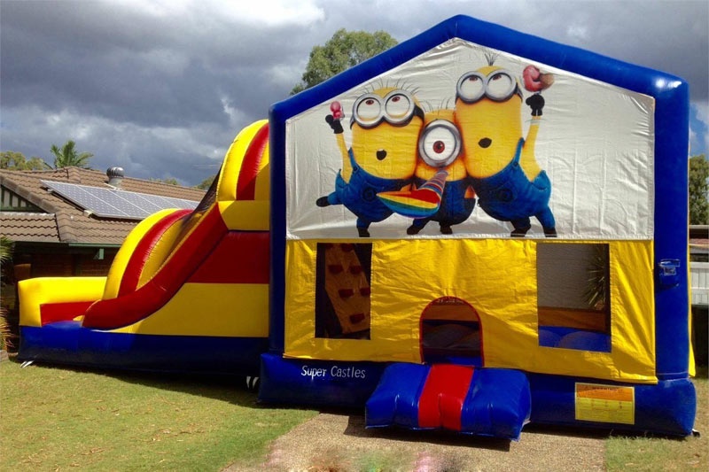 WB140 Minions Large Banner Inflatable Combo Bouncy Castle with Slide