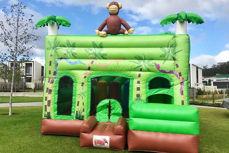 WB151 Jungle Theme Inflatable Combo Bouncy Castle with Slide