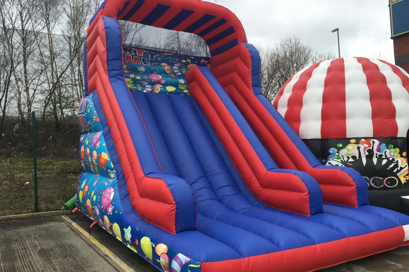 DS071 18FT Party Time Red Blue Inflatable Mega Slide