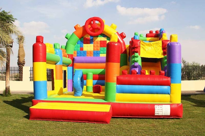 WB158 Leo Land Park Fun City Inflatale Combo Bouncer Slide