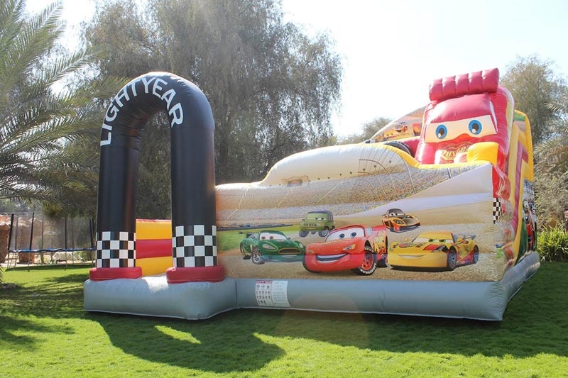WB166 Cars Combo Bounce Combo Slide Inflatale Jumping Castle