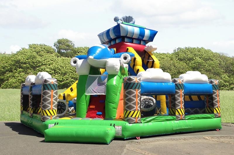 WB167 Airport World Bounce Combo Slide Inflatale Jumping Castle