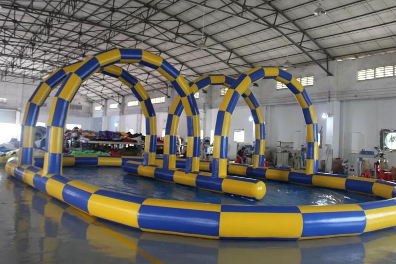 SG124 Outdoor Karting Yellow Blue Inflatable Race Track