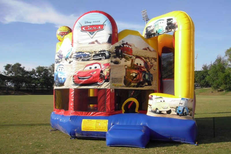 WB173 Disney Cars 5 In 1 Inflatable Combo Bouncy Castle Slide