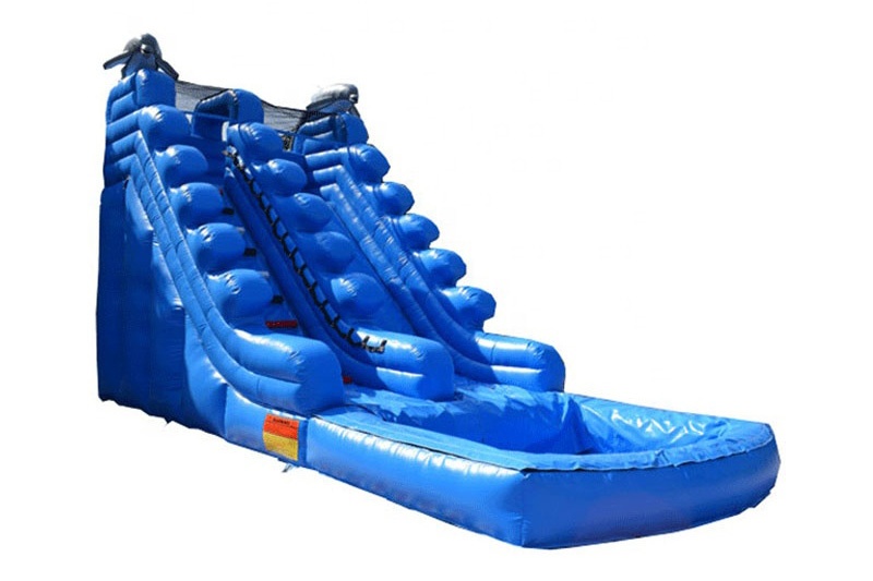 WS127 Blue dolphin inflatable water slide with pool