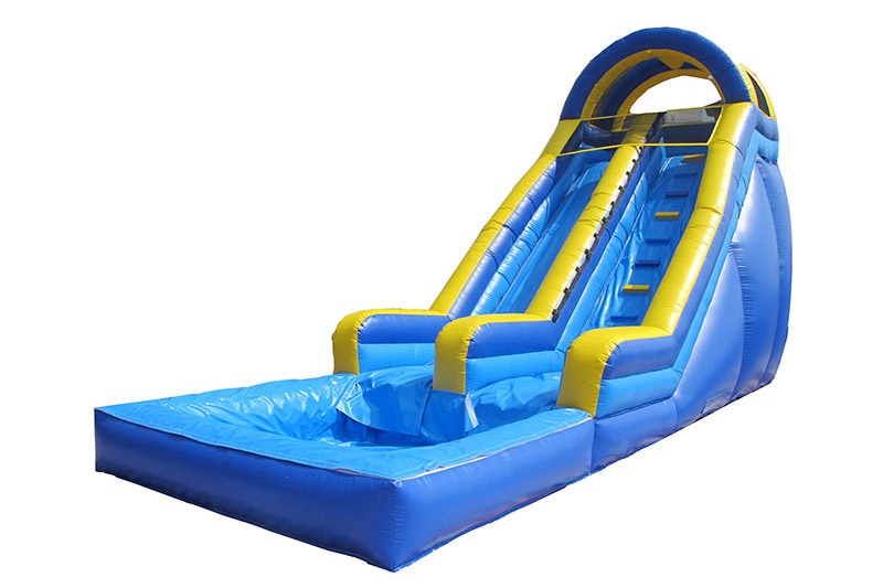 WS129 Blue inflatable water slide with pool