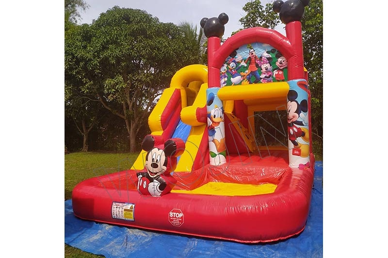 WJ160 Disney Mickey Inflatable Combo Water Slide with Pool Bouncy Castle