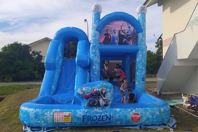 WJ162 Frozen Inflatable Combo Water Slide with Pool Bounce Castle