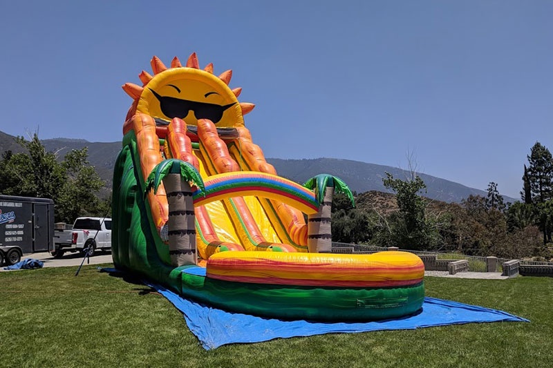 WS121 22ft paradise sunshine double lane inflatable water slide pool