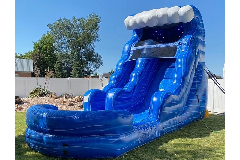 WS139 14ft Blue Yard Slide Inflatable Water Slide with pool
