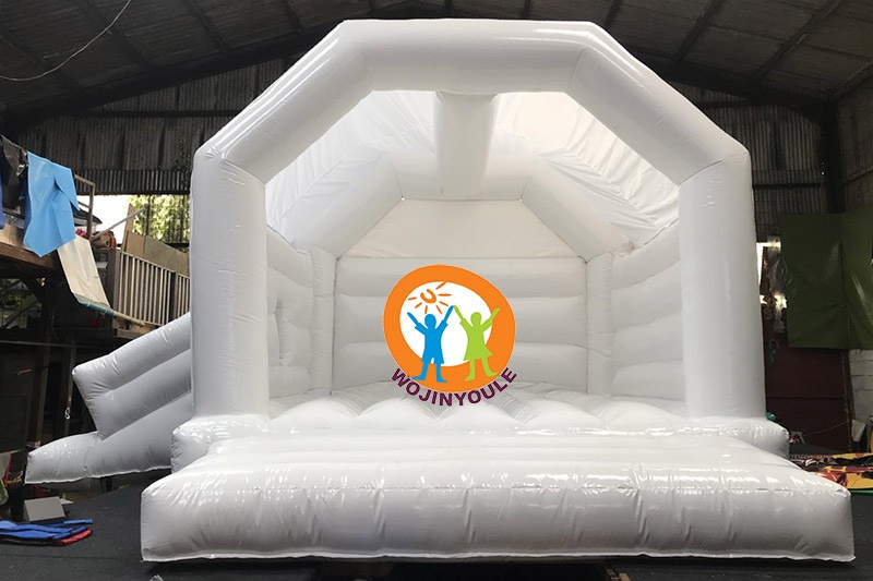 WJ171 All White Wedding Castle Inflatable Bounce House Slide