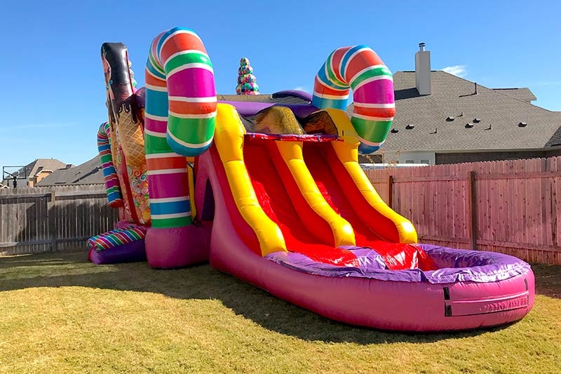 WB192 Candy Shack Inflatable Wet Combo Water Slide with Pool